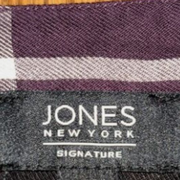 JONES NEW YORK SIGNATURE Women’s Purple Plaid Shirt - Picture 3 of 8